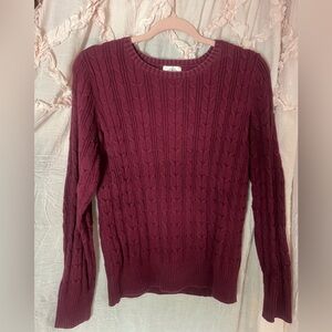 St. John's Bay Maroon Cable Knit Sweater great for layering and any season!